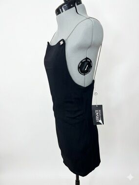 NWT Versace Jeans Couture Black Slip Mini Dress IT 42 US 2/4